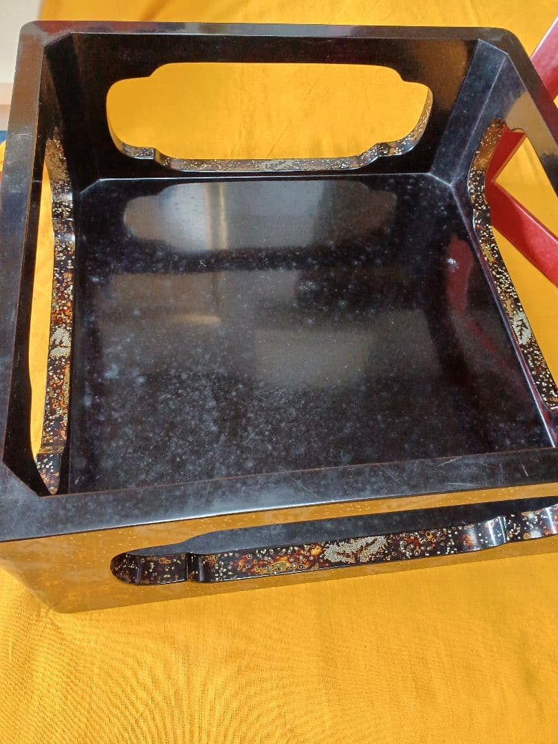 若狭塗？　五段重箱　台付き