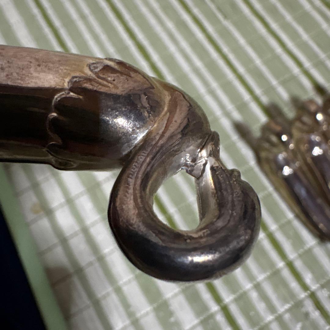 フランス　スワン　白鳥　カトラリーレスト　シルバープレート　6個セット