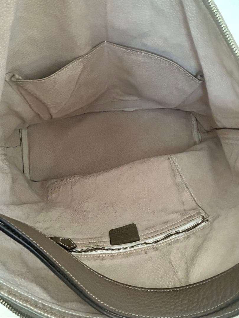 シセイ　メンズレザー トートバッグ　ベージュ