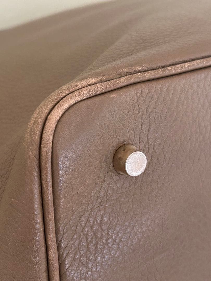 シセイ　メンズレザー トートバッグ　ベージュ