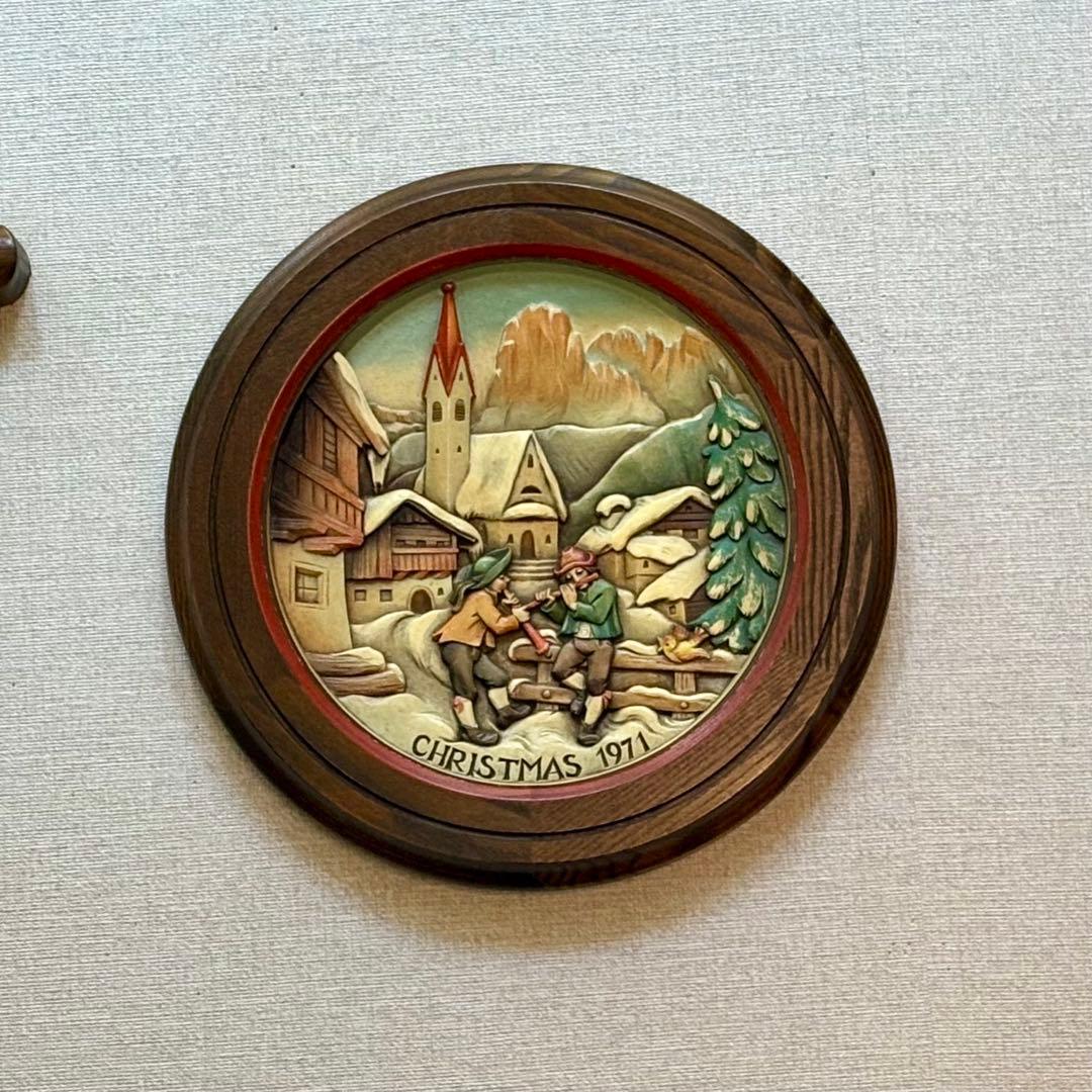 アンリ人形 ANRI 壁掛け　1971年　大判【クリスマスプレート】