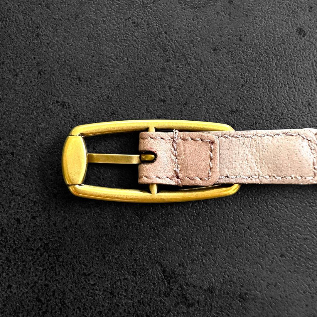 小物 GUCCI Braided leather belt Smoky pink