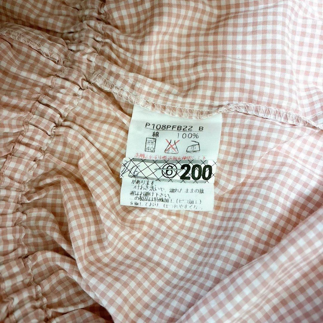 ピンクハウス　PINK HOUSE　ギンガムチェック　フリル　ブラウス　フード