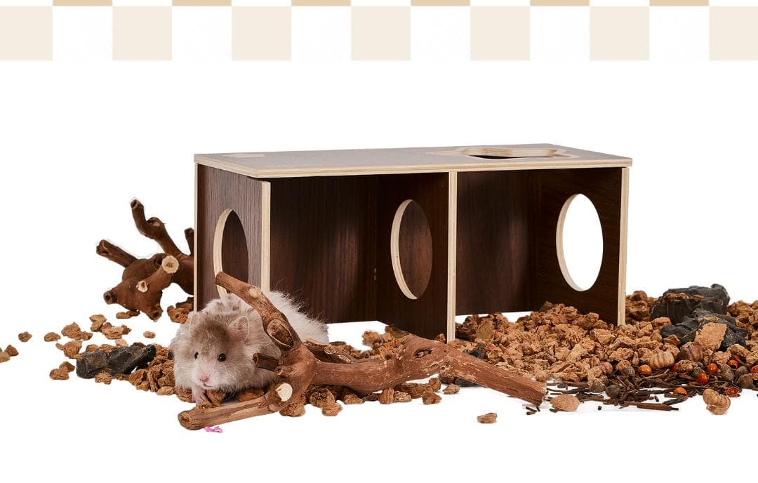 RaCoCo 小動物用木製ハウス 2穴付き