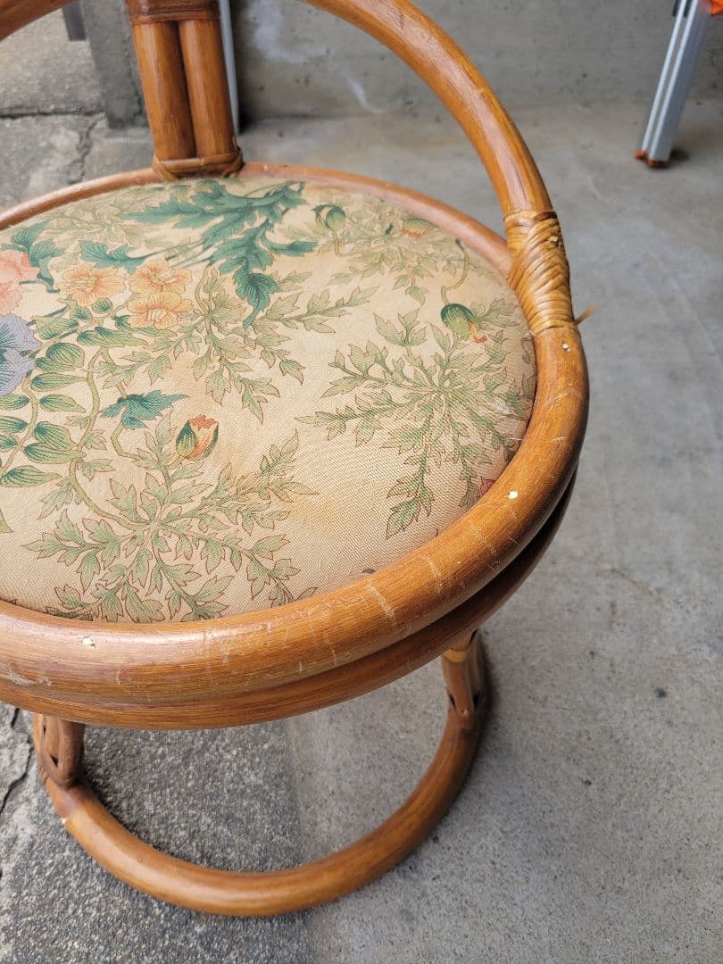 レトロ ラタンドレッサー 鏡台 アンティーク 美品