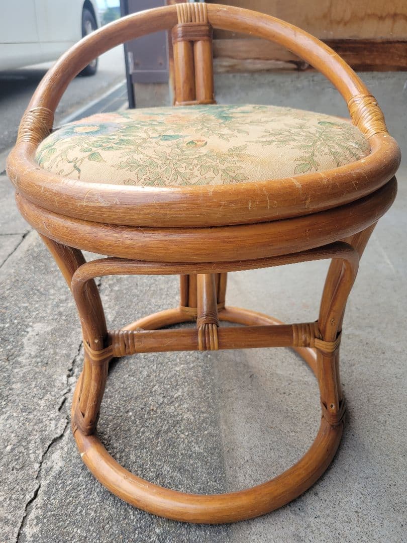 レトロ ラタンドレッサー 鏡台 アンティーク 美品