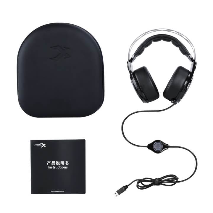 プロ ゲーミングヘッドセット 高音質 360度 調整可能マイク付き