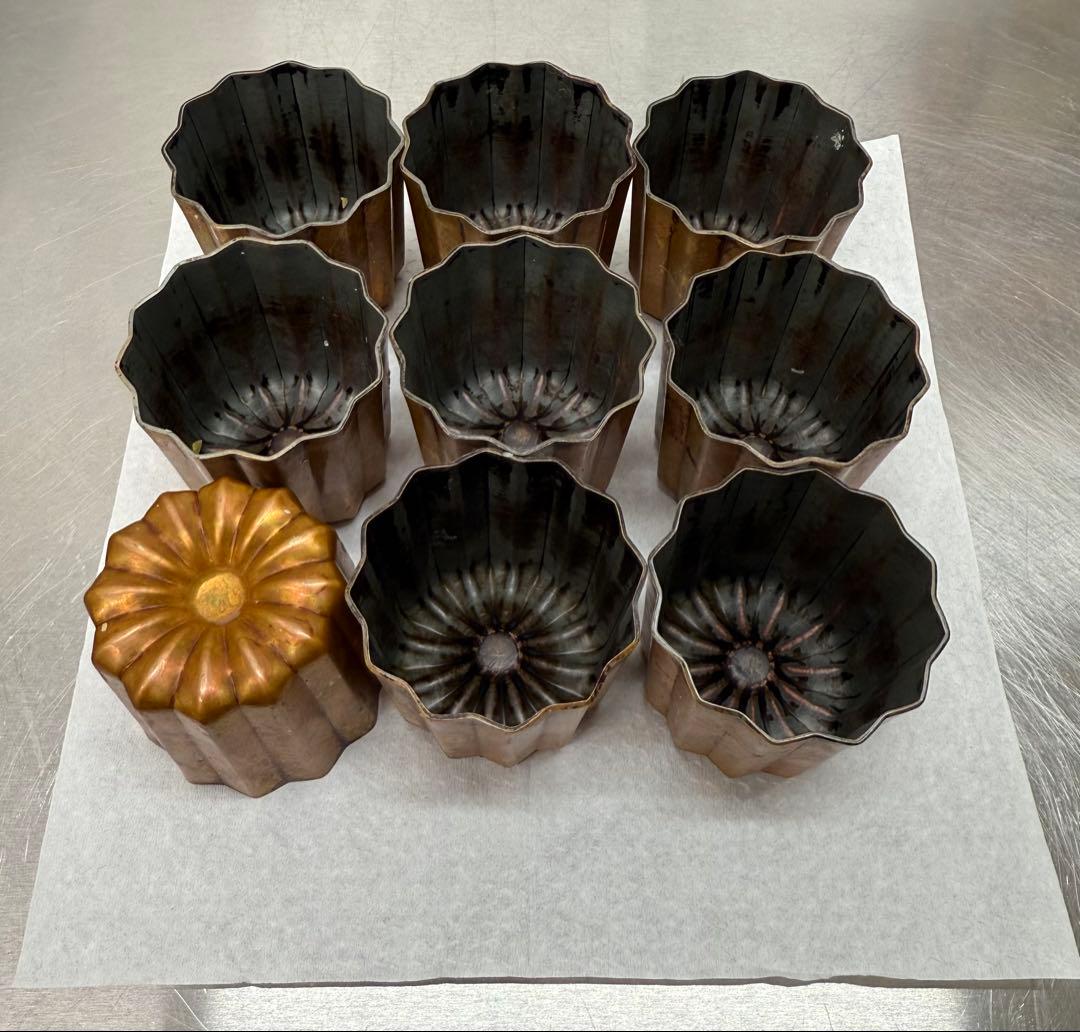 馬嶋屋さん購入品　日本製 銅カヌレ型　大54mm 9個セット