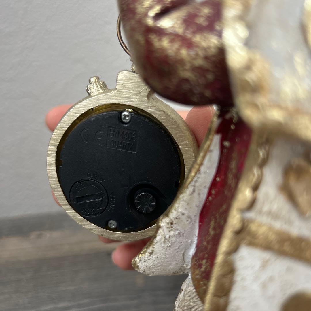 【とも】ウサギの置物 懐中時計付き　2体セット