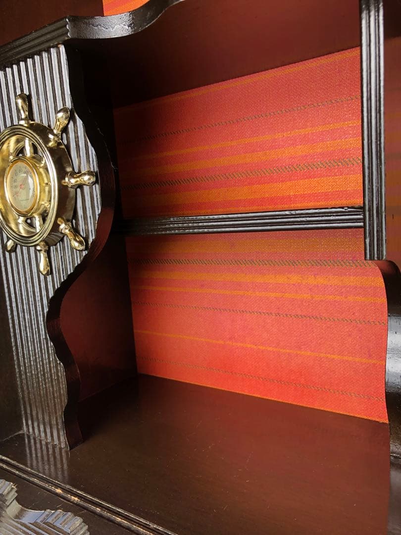 リビングボード　レトロ キャビネット　ガラス戸 アンティーク家具