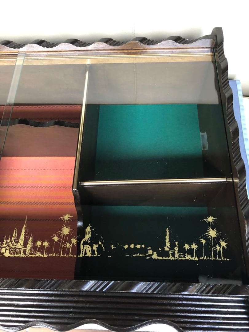 リビングボード　レトロ キャビネット　ガラス戸 アンティーク家具