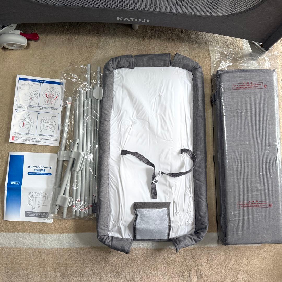 【未使用に近い】KATOJI ポータブルベビーベッド 60×90cm