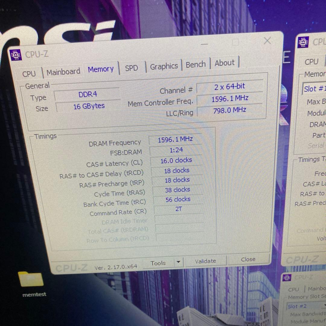 G.SKILL Trident Z RGB 16GB 3200 Memtest済