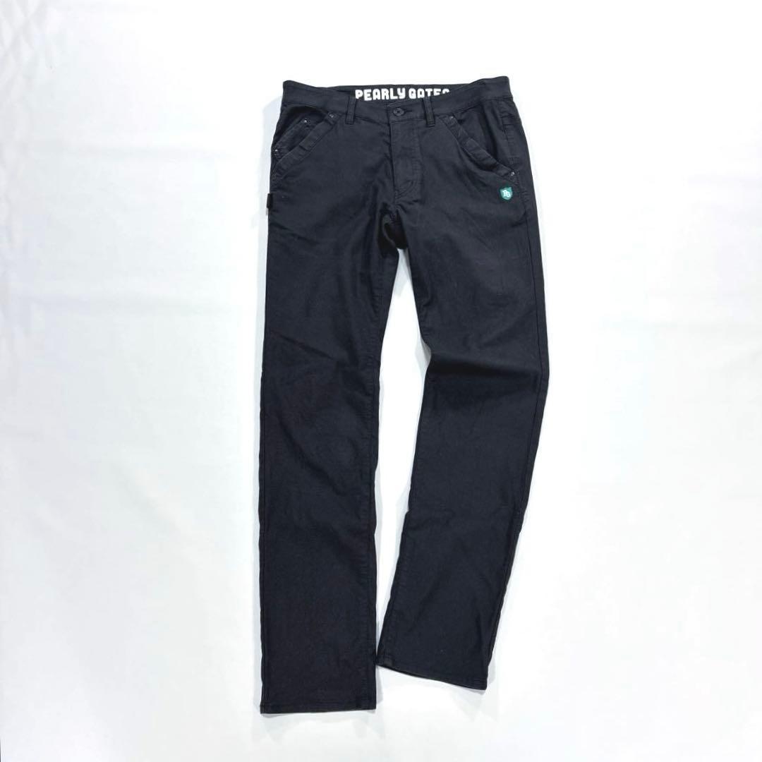 パーリーゲイツ　4/M メンズ　ロングパンツ　ブラック　刺繍ロゴ　バックロゴ