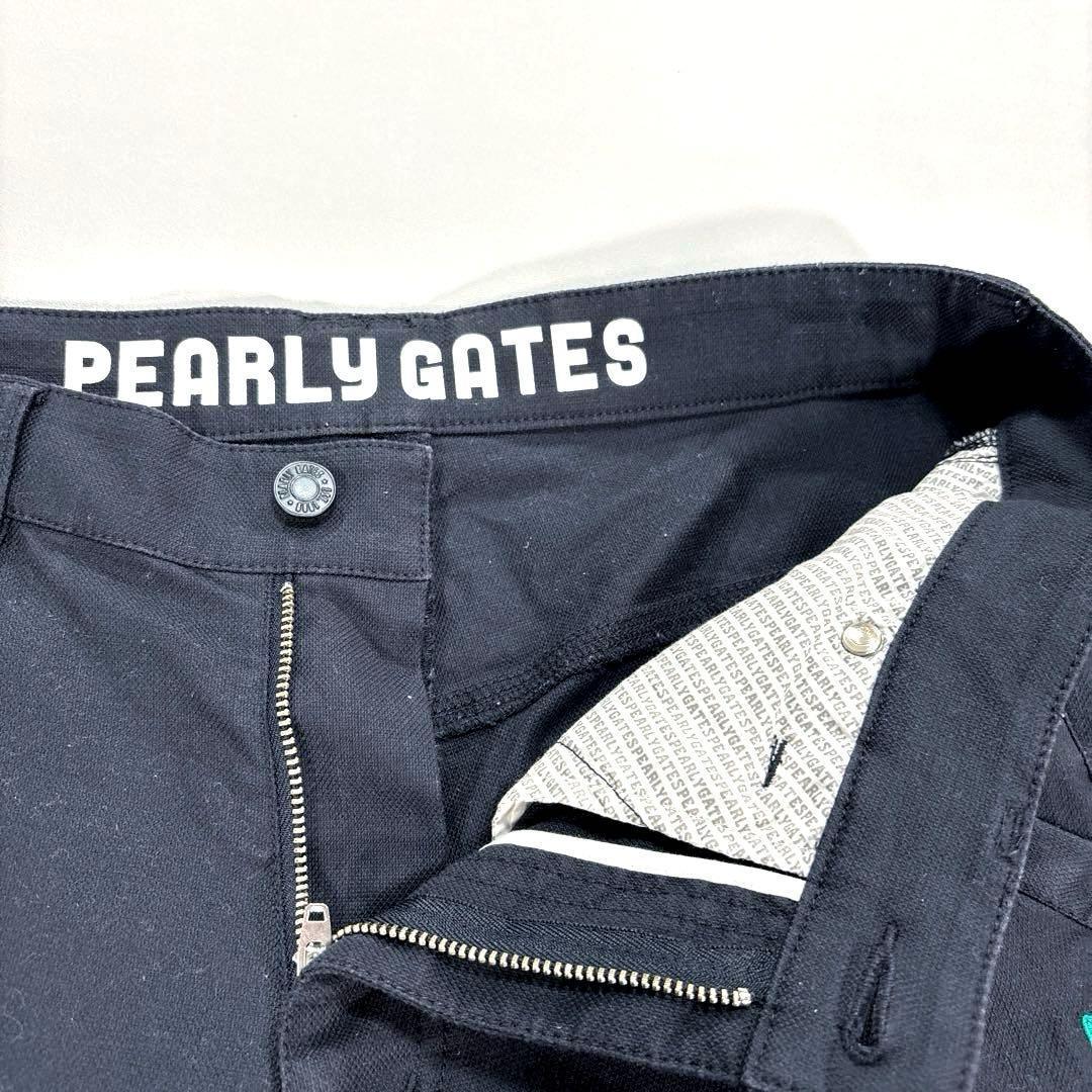 パーリーゲイツ　4/M メンズ　ロングパンツ　ブラック　刺繍ロゴ　バックロゴ