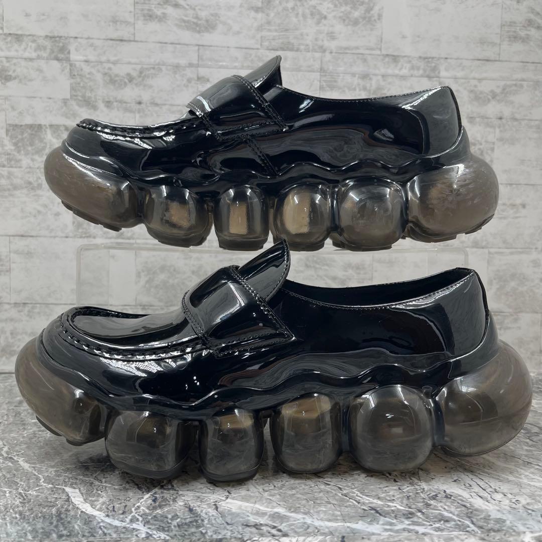 美品 グラウンズ ジュエリー ローファー 26 ブラック エナメルレザー 厚底