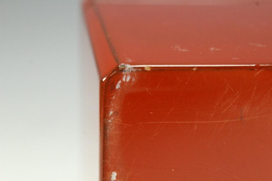 輪島塗 笹蒔絵 朱塗 宝石箱 共箱(K-A417)