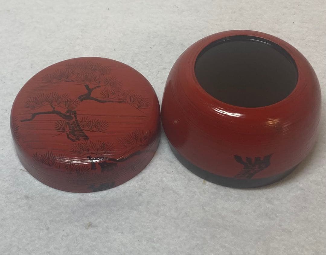 B524h「朝陽 棗」岡本陽斎作　共箱　茶入　茶道具　加賀塗師