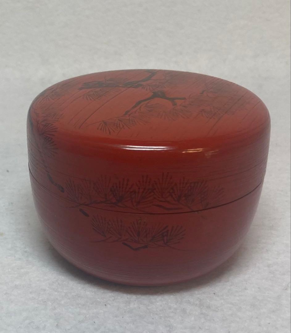 B524h「朝陽 棗」岡本陽斎作　共箱　茶入　茶道具　加賀塗師