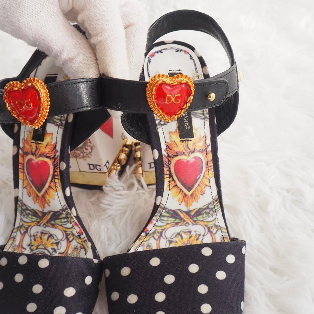 希少✨️ドルチェアンドガッバーナ ミュール サンダル ドット柄 ハート