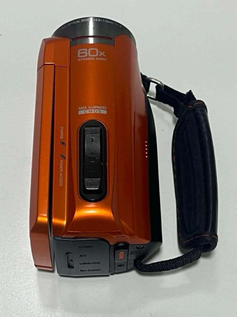 中古　美品　防水　ＪＶＣビデオカメラセット　オレンジ　箱無し