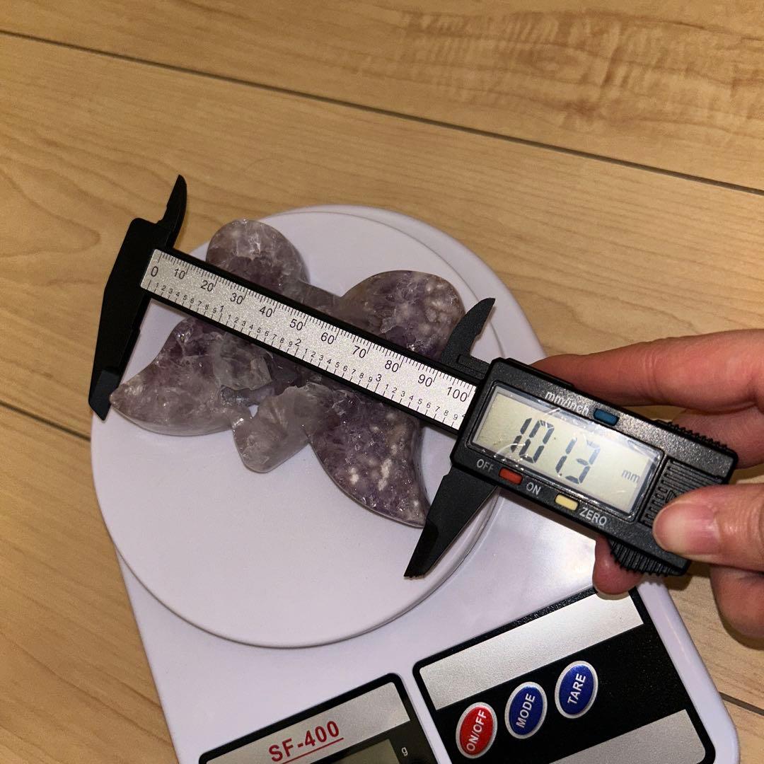 ハイグレード AAA商品 ピンクアメジスト 蝶々 天然石 結晶