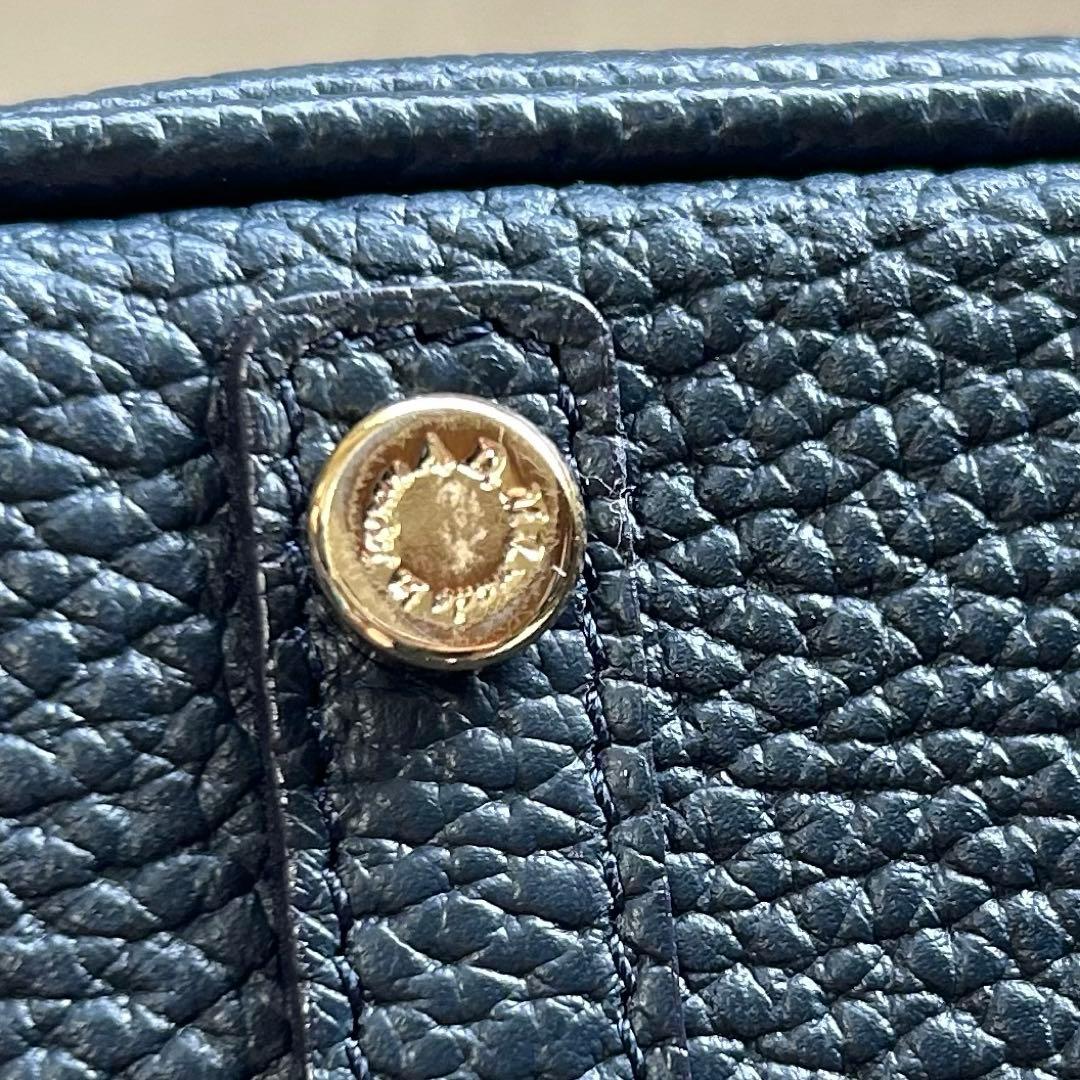 【✨美品✨】A.D.M.J ネイビー　 レザー ミニ ハンドバッグ