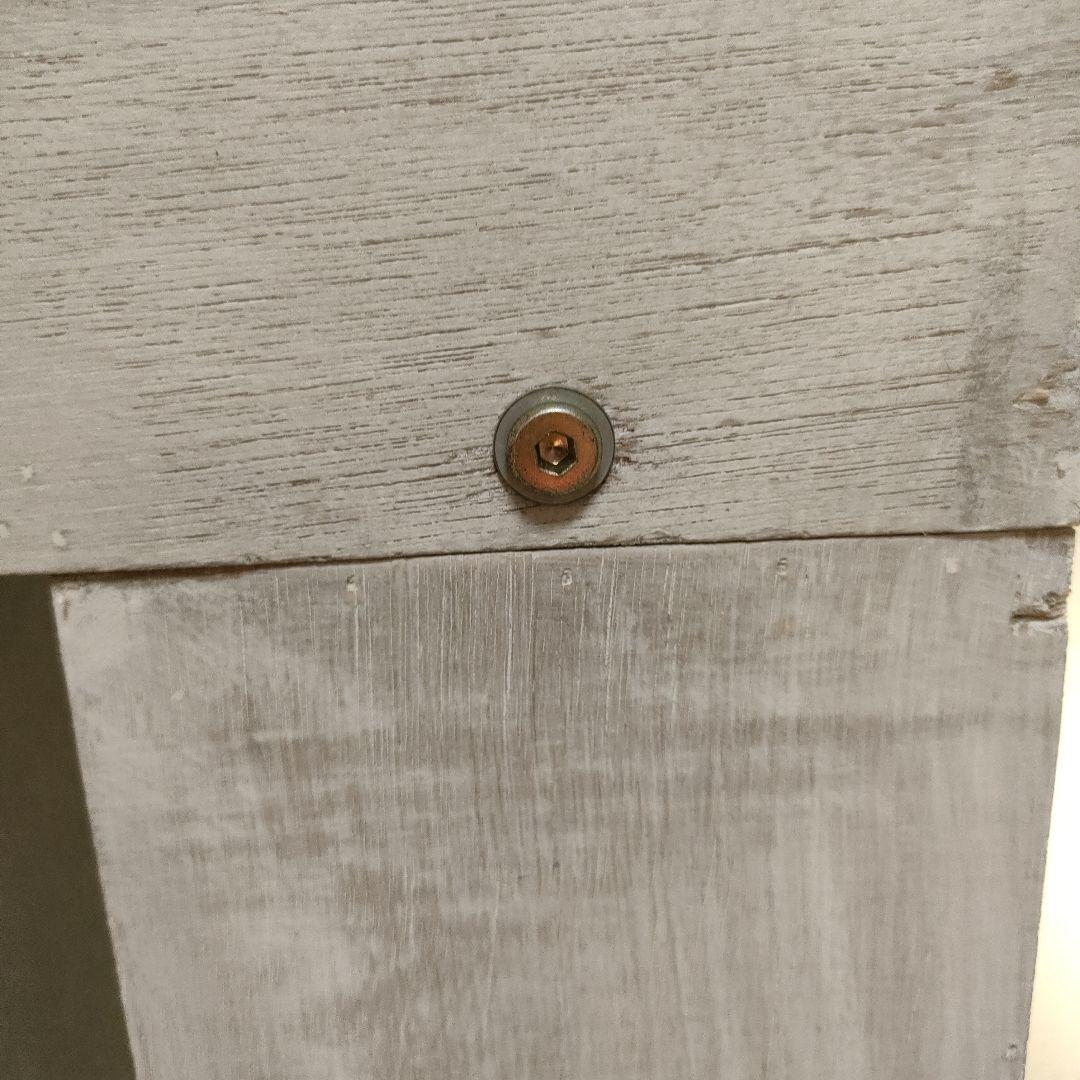 アンティーク調シャビー マントルピース 装飾棚 シャビーグレー