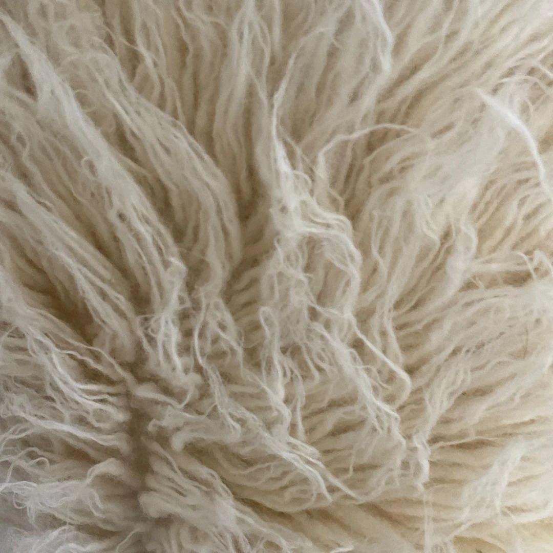 ギリシャ製　白色　ヤギ　ゴートファーラグ　毛布