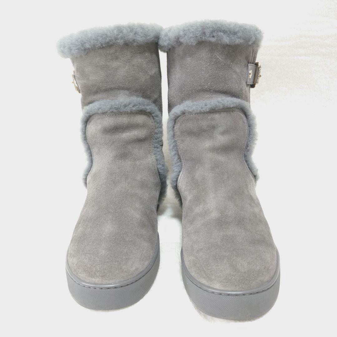 【美品】ルイヴィトン ムートン エンジニアブーツ レザー ベルト ボア 37