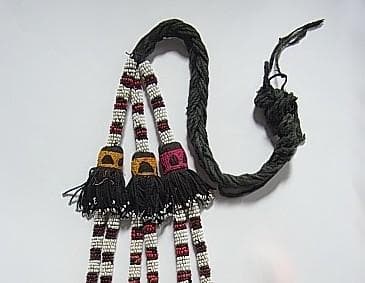 ★X1704★アンティーク　髪飾　ガラスビーズタッセル　アフガン遊牧民族