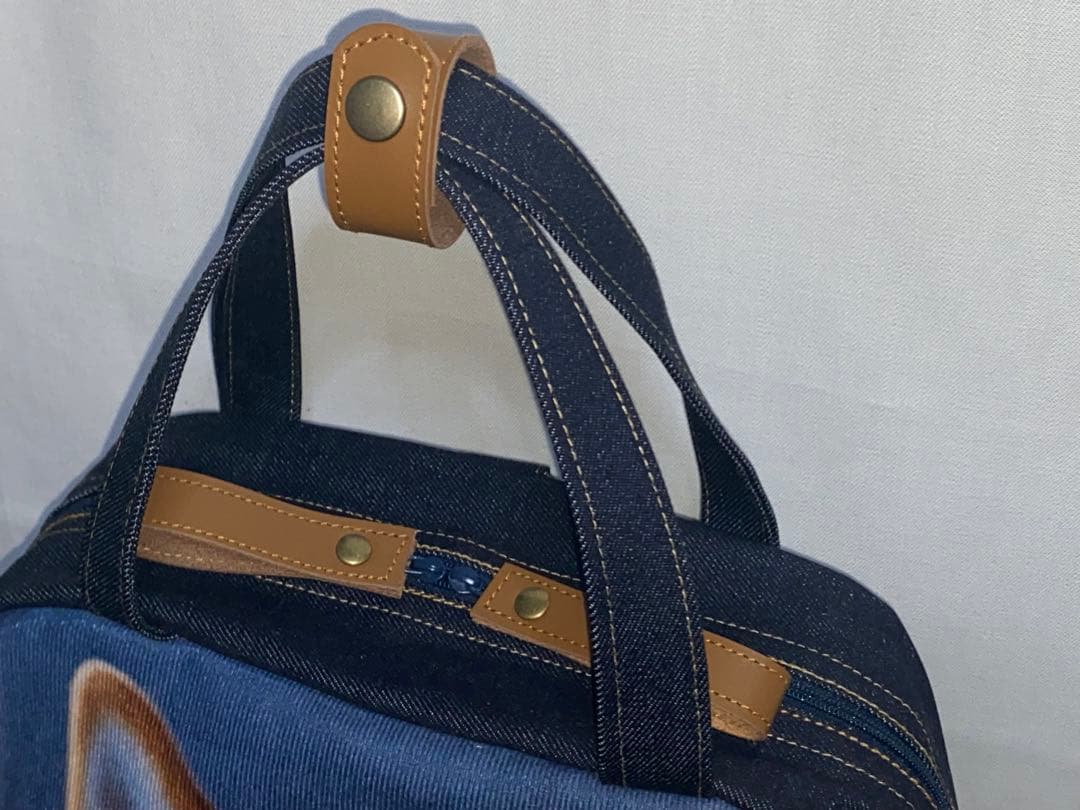 ☆岡山デニム☆ステンシル☆柴犬☆シバ犬☆4wayボストンバッグ