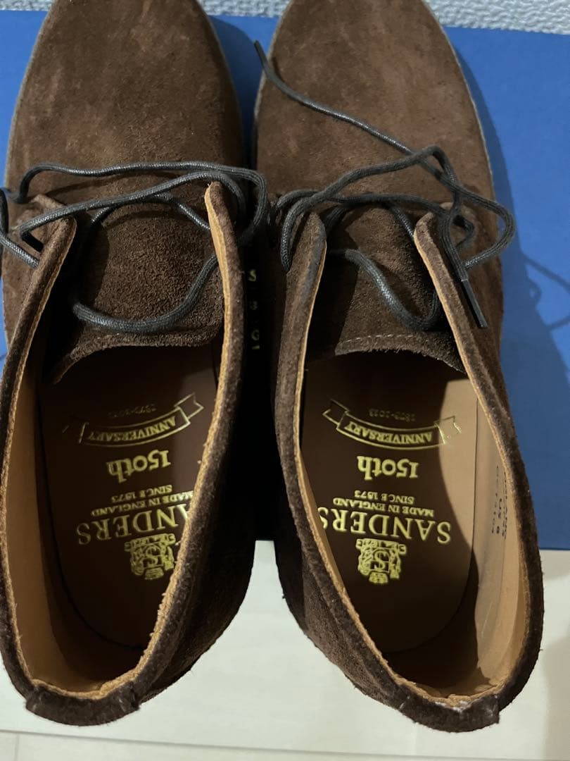 SANDERS ブリット チャッカ ブラック スエード GB7 US8/26cm