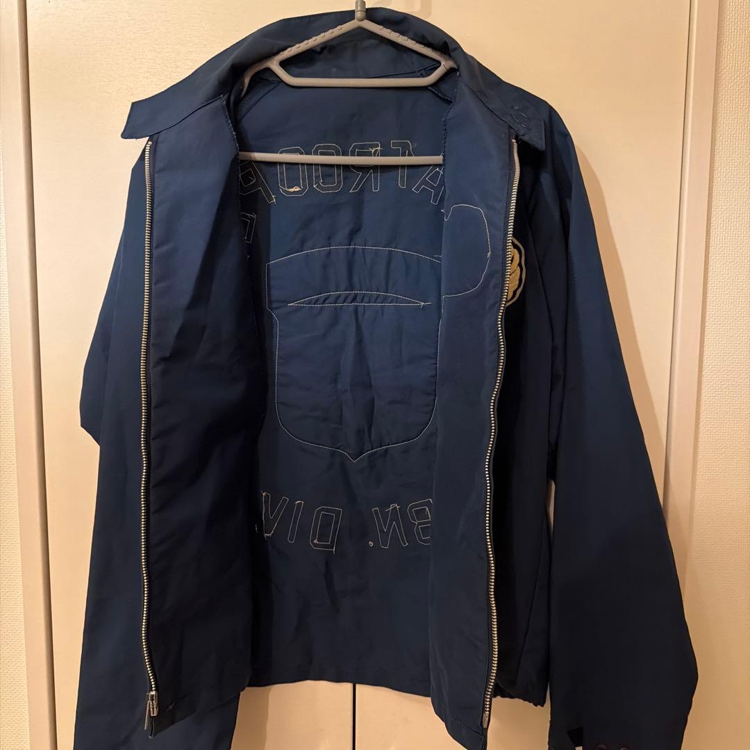 ネイビー ナイロンジャケット パラシュート刺繍