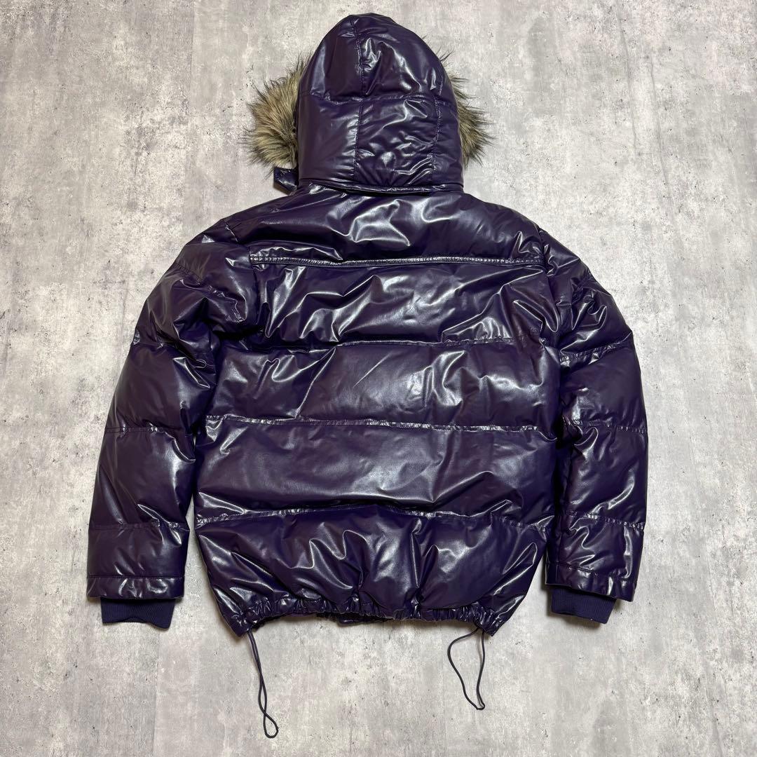 OLD UNIQLO Y2K 光沢パープル プレミアムダウンジャケット ファー