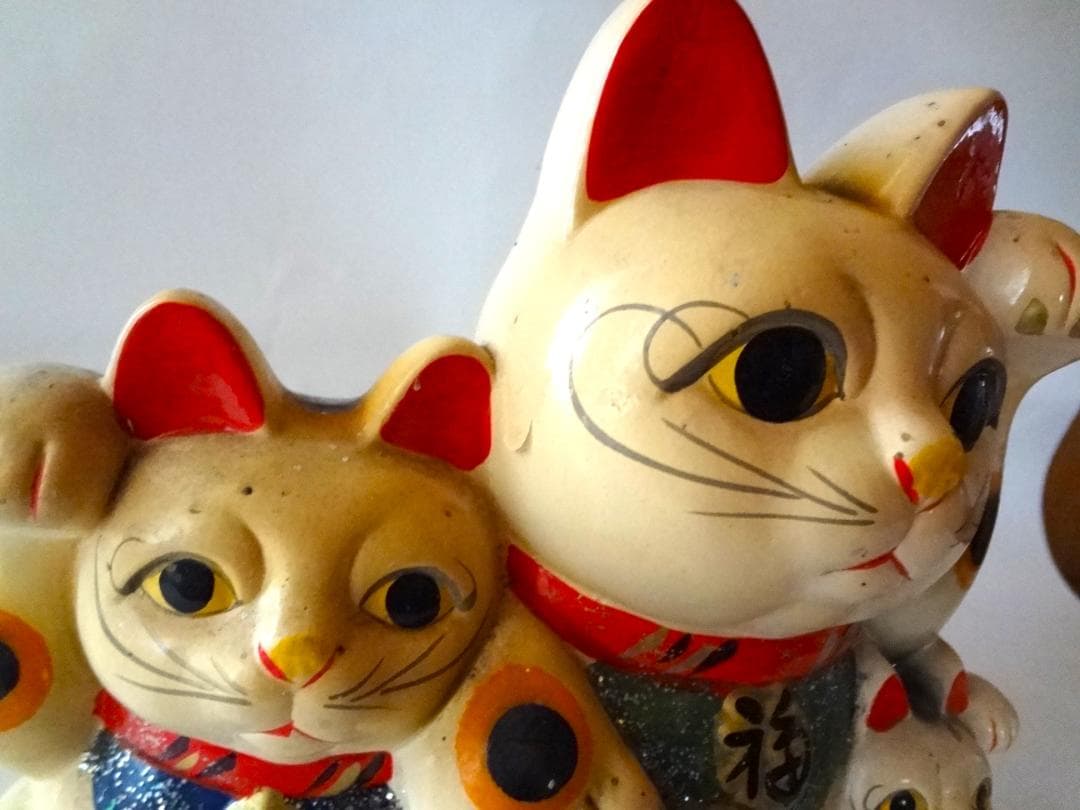 アンティーク　招き猫　招福　縁起物　置物　開運　金運　人形　ヴィンテージ　レトロ