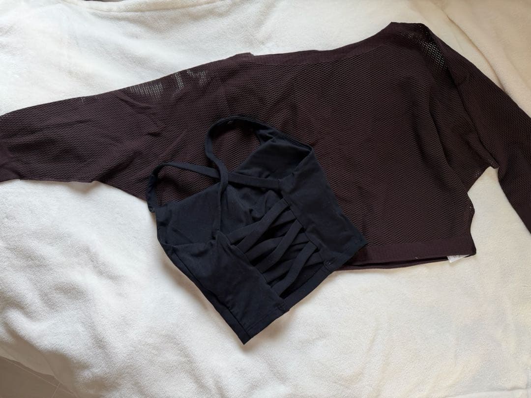 チャコット ノーソーイングニットブラウン＋ブラトップ黒 2着セット売り