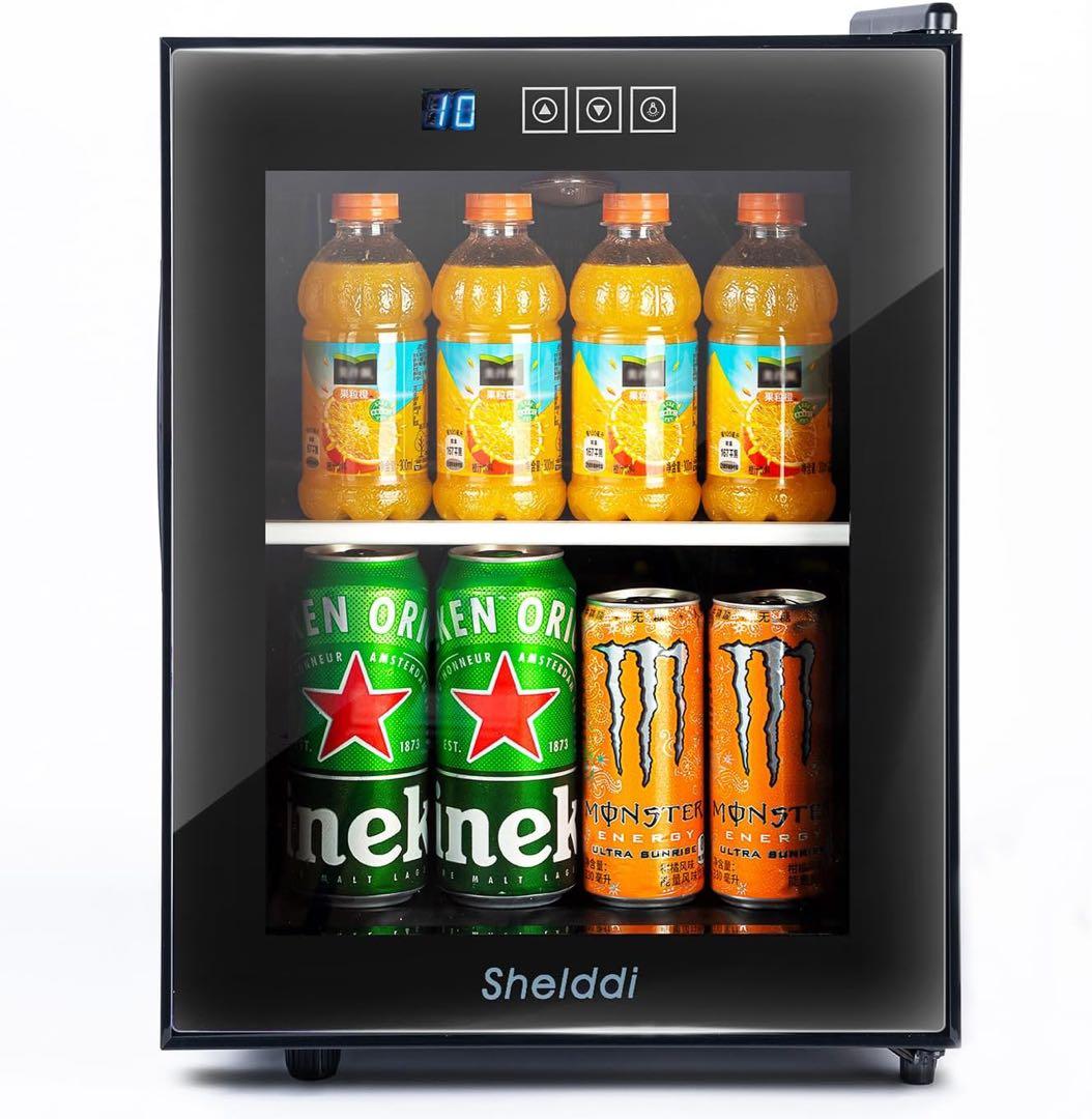 ❤️1品限り❤️ミニ冷蔵庫 小型 33L お洒落 透明ガラスドア ペルチェ式 1ドア