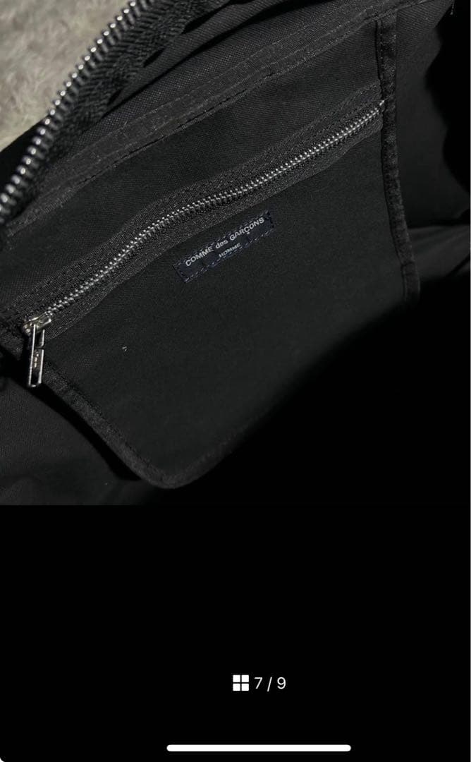COMME des GARÇONS ボストンバッグ 黒　レザー合皮