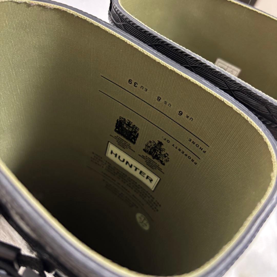 HUNTER 希少モデル ブラック カーキ 長靴 39(25cm) 雪 防水 雨