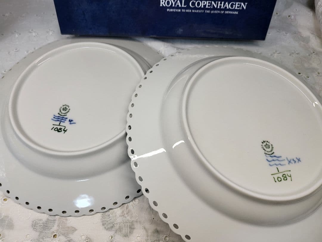 未使用✨ロイヤルコペンハーゲン ブルーフルテッド フルレース 大皿 プレート①箱