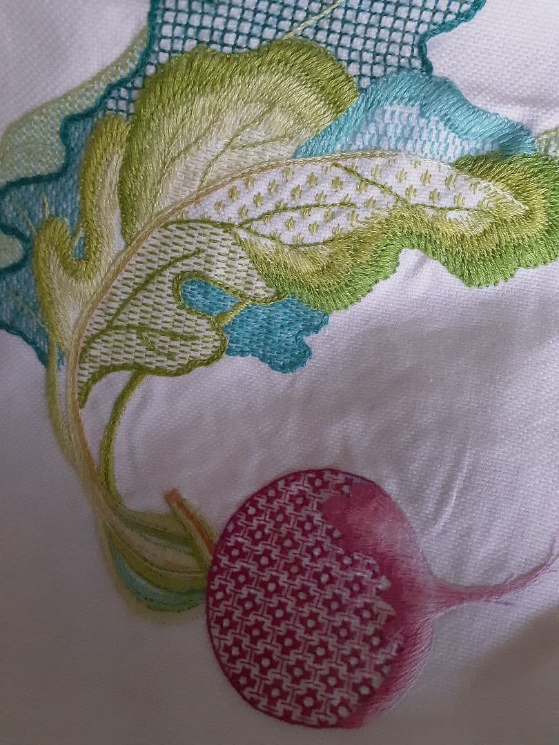 戸塚刺繍、新品未使用 西洋野菜刺繍 テーブルクロス( 大) 円形、長方形他