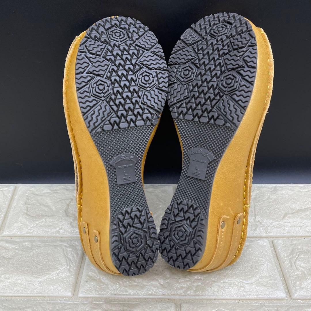 ❤未使用❤ヒナデイグリーン ミュールサンダル ウェッジソールL レザー イエロー