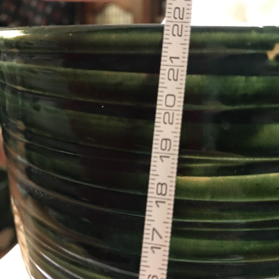 火鉢　在銘織部菊抜き火鉢時代アンティーク大正昭和レトロ古民具鉢カバー茶道具