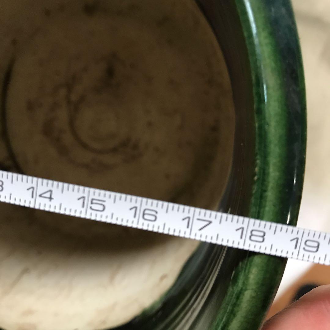 火鉢　在銘織部菊抜き火鉢時代アンティーク大正昭和レトロ古民具鉢カバー茶道具