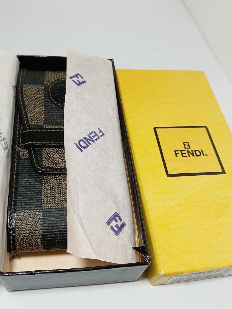 FENDI　フェンディ シガレット　ケース タバコケース ブロックチェック