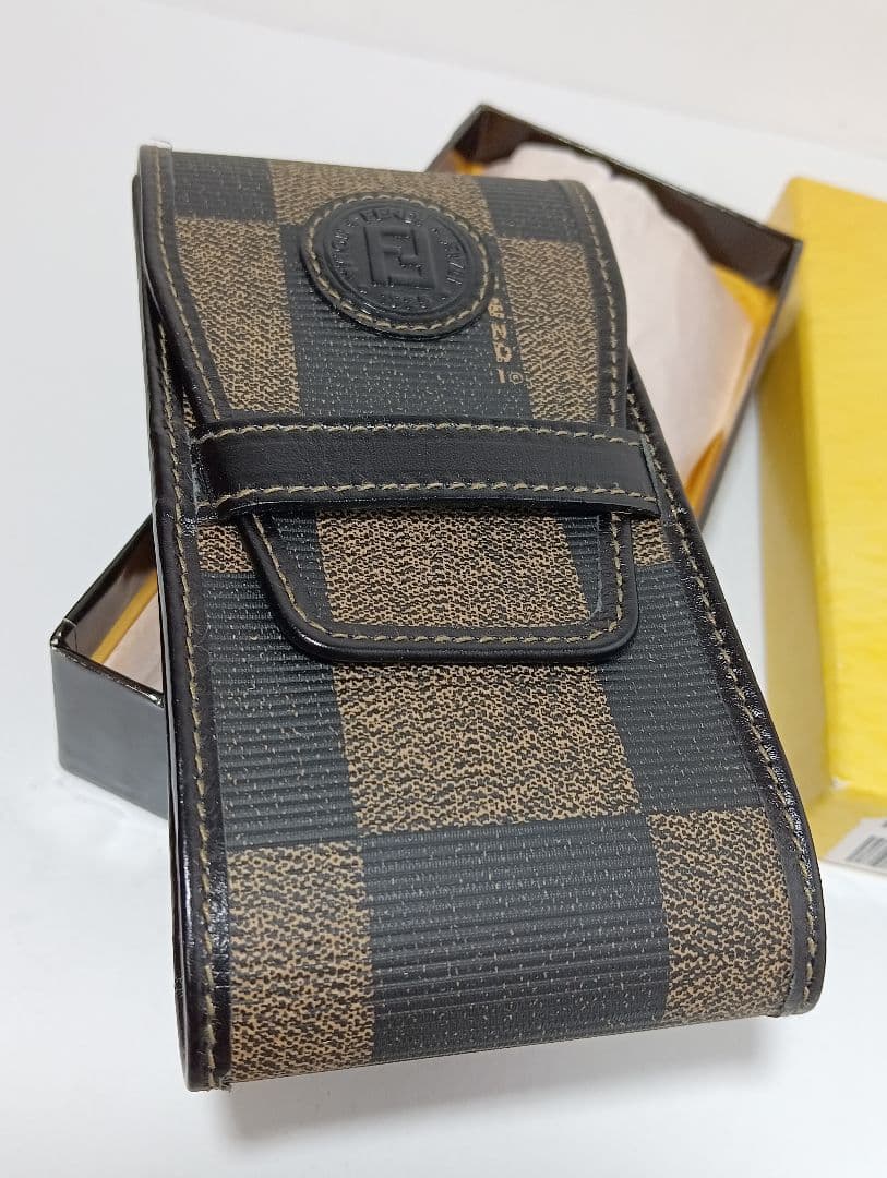 FENDI　フェンディ シガレット　ケース タバコケース ブロックチェック