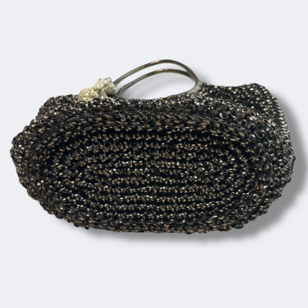 アンテプリマ ワイヤーバッグ ハンドバッグ フラワーチャーム ラインストーン