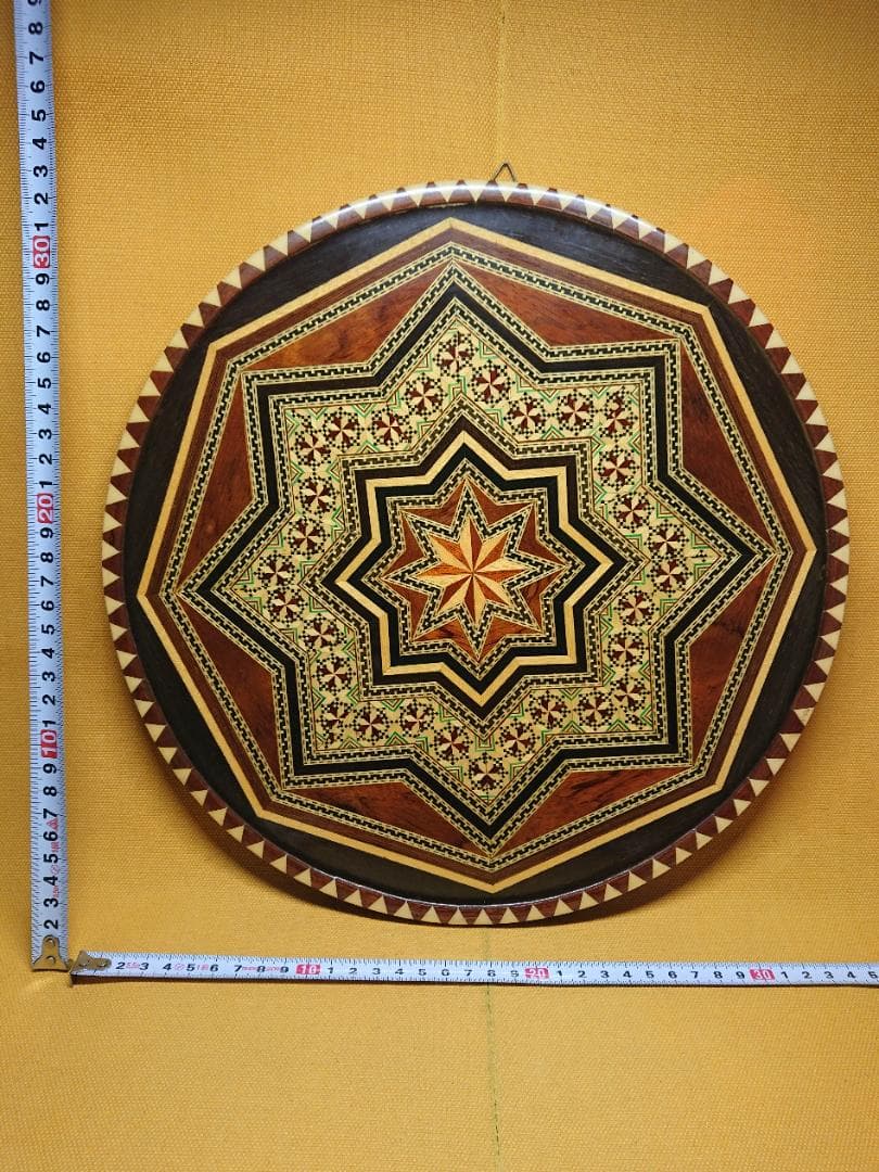 【美品】飾皿　寄木細工　ヨーロッパ　置物　インテリア　工芸品　美術品　A2996