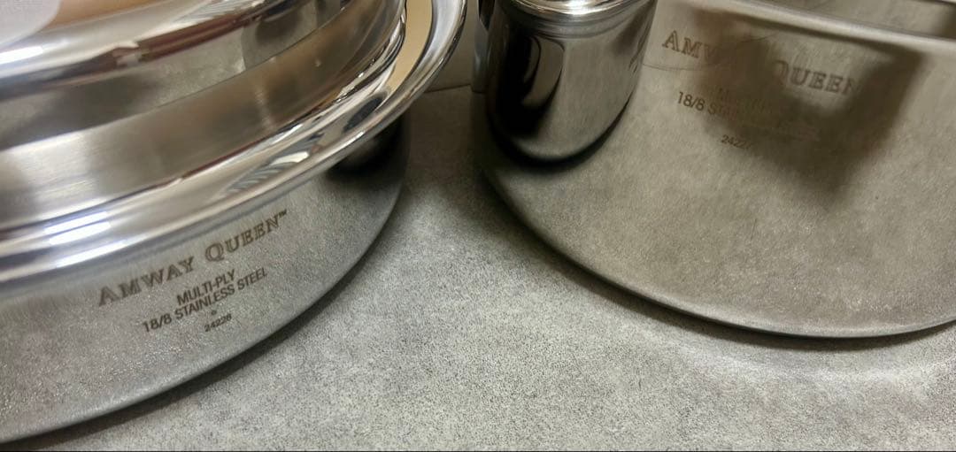 【ほぼ未使用】Amway クィーンクック 鍋セット ステンレス IH対応